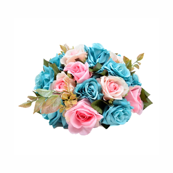 Arranjo Floral M - Azul e Rosa